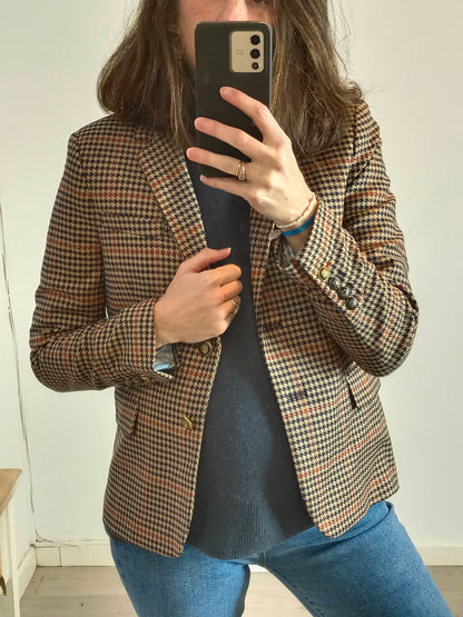 ZARA. Blazer cuadros tonos azules. T S