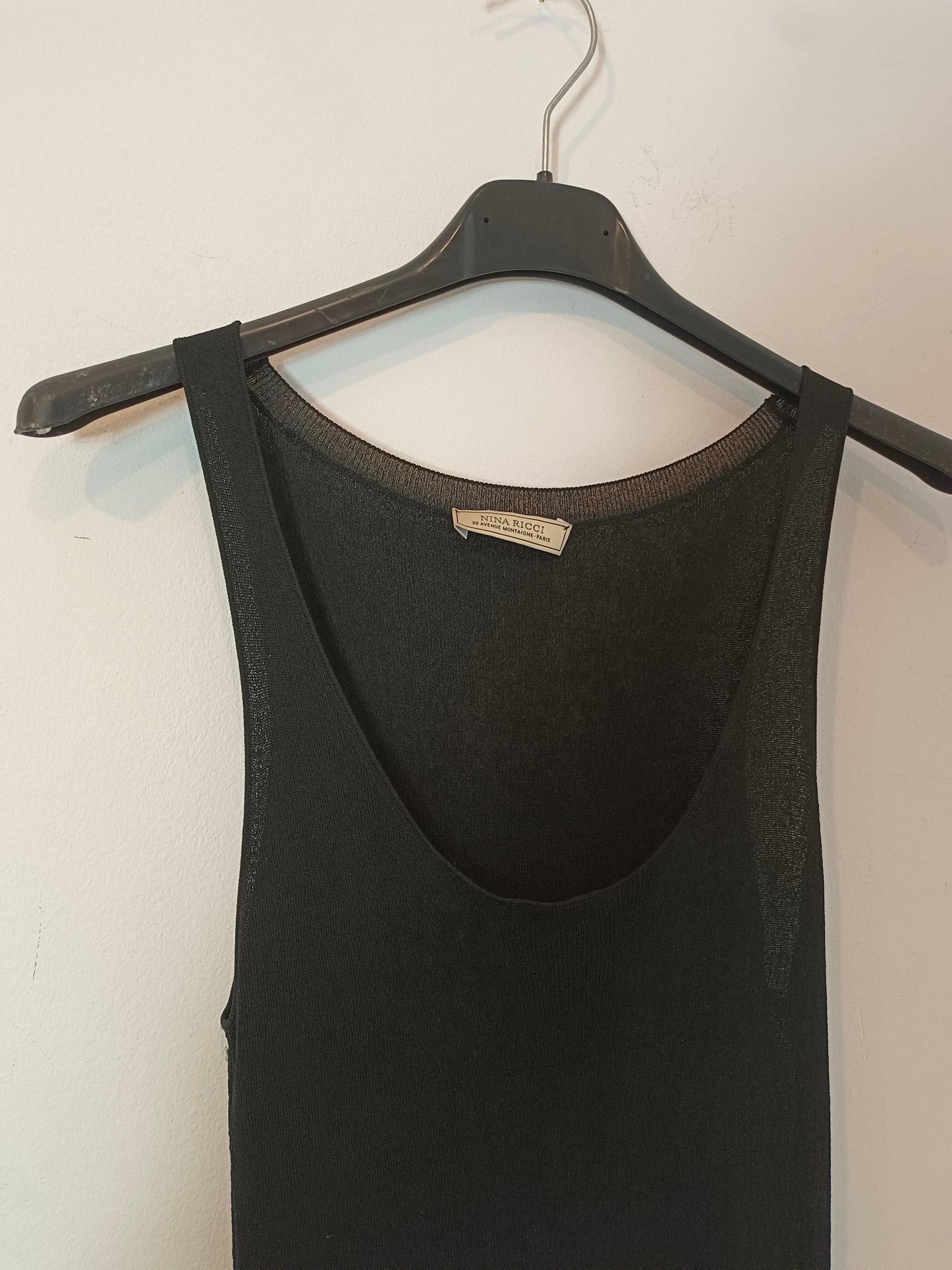 NINA RICCI. Vestido seda volantes T.m