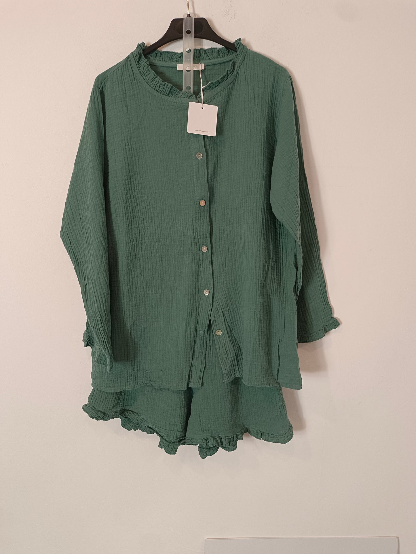 CARLOTA&CO. total look verde tejido bambula T.s/m
