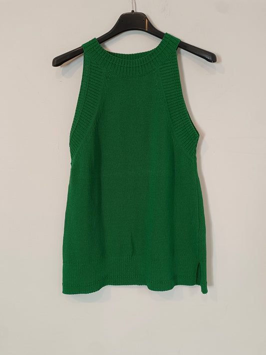 MASSIMO DUTTI. Top verde escote halter T.s