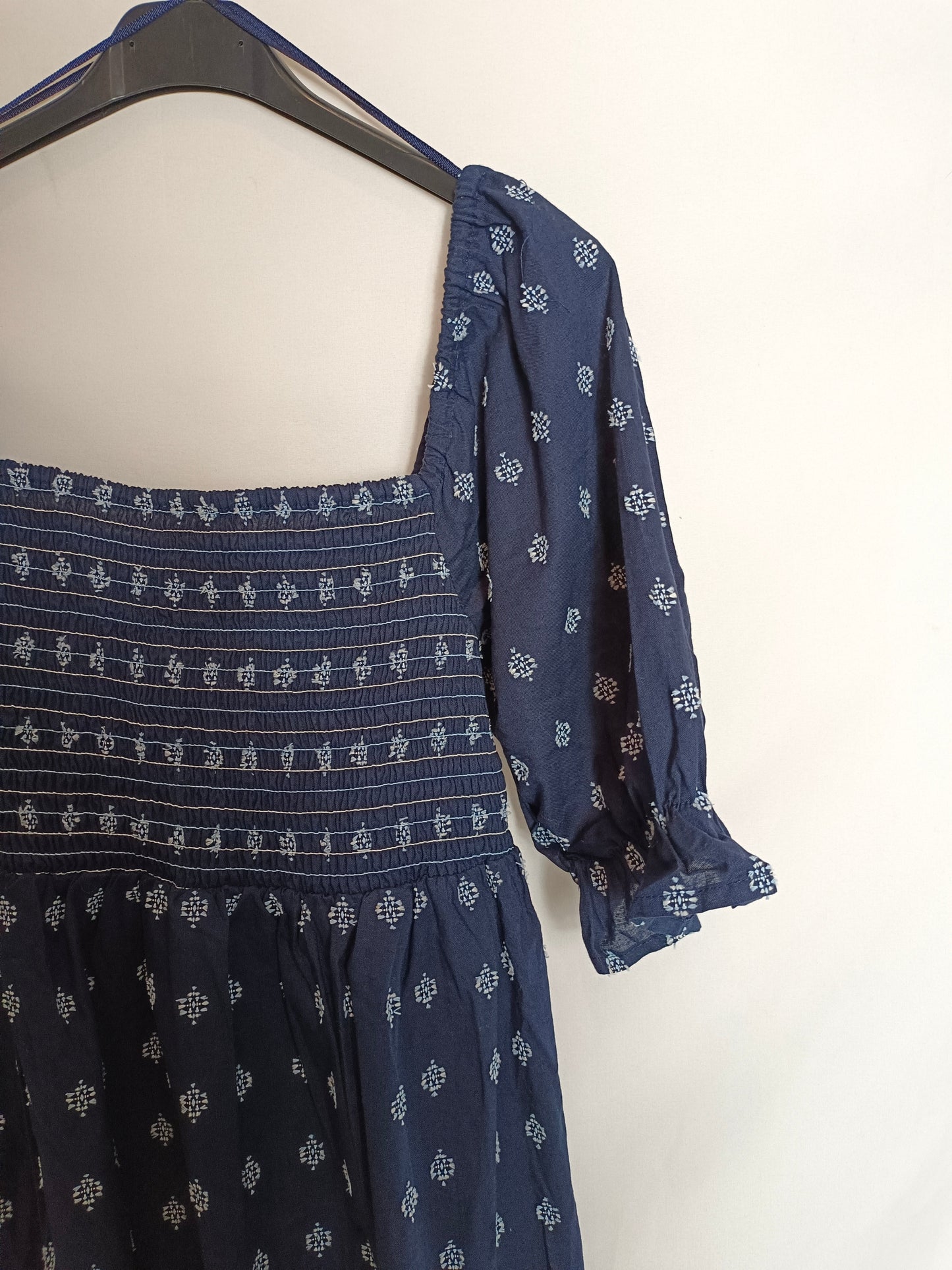 LEFTIES. Tm embroidered blue midi dress