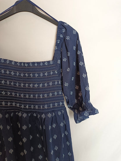 LEFTIES. Tm embroidered blue midi dress