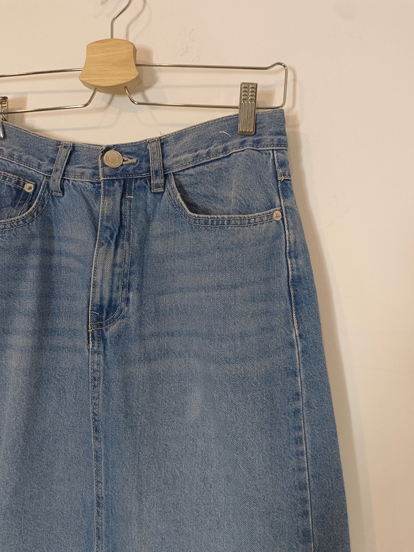 LEFTIES. Ts blue denim midi skirt