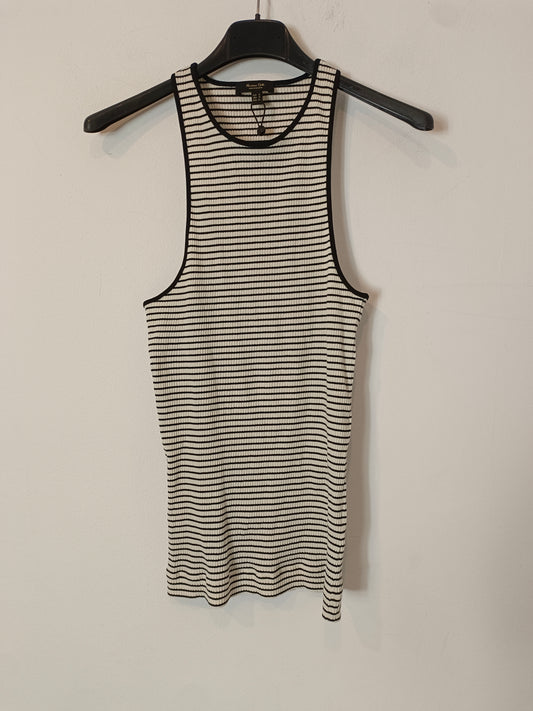 MASSIMO DUTTI. Top rayas escote halter T.s