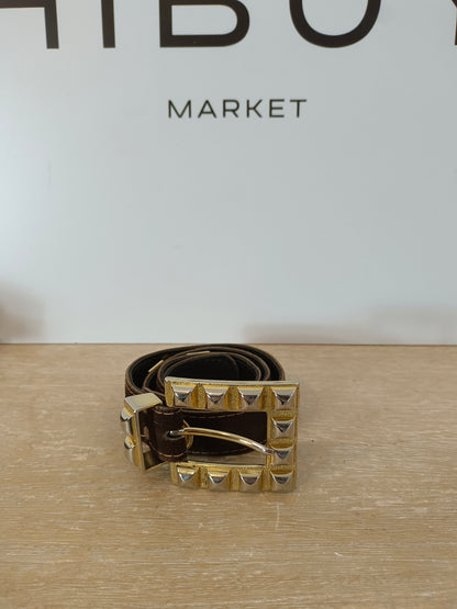 OTHERS. Brown belt with gold studs (TARA)