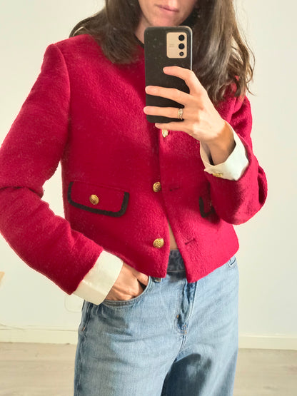 ZARA. Chaqueta tweed detalle puños. T M