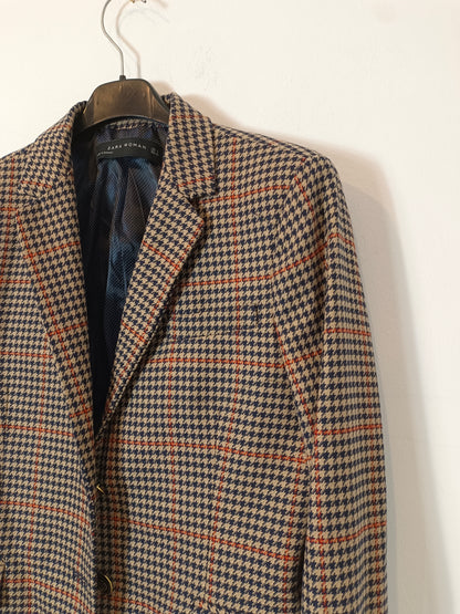 ZARA. Blazer cuadros tonos azules. T S
