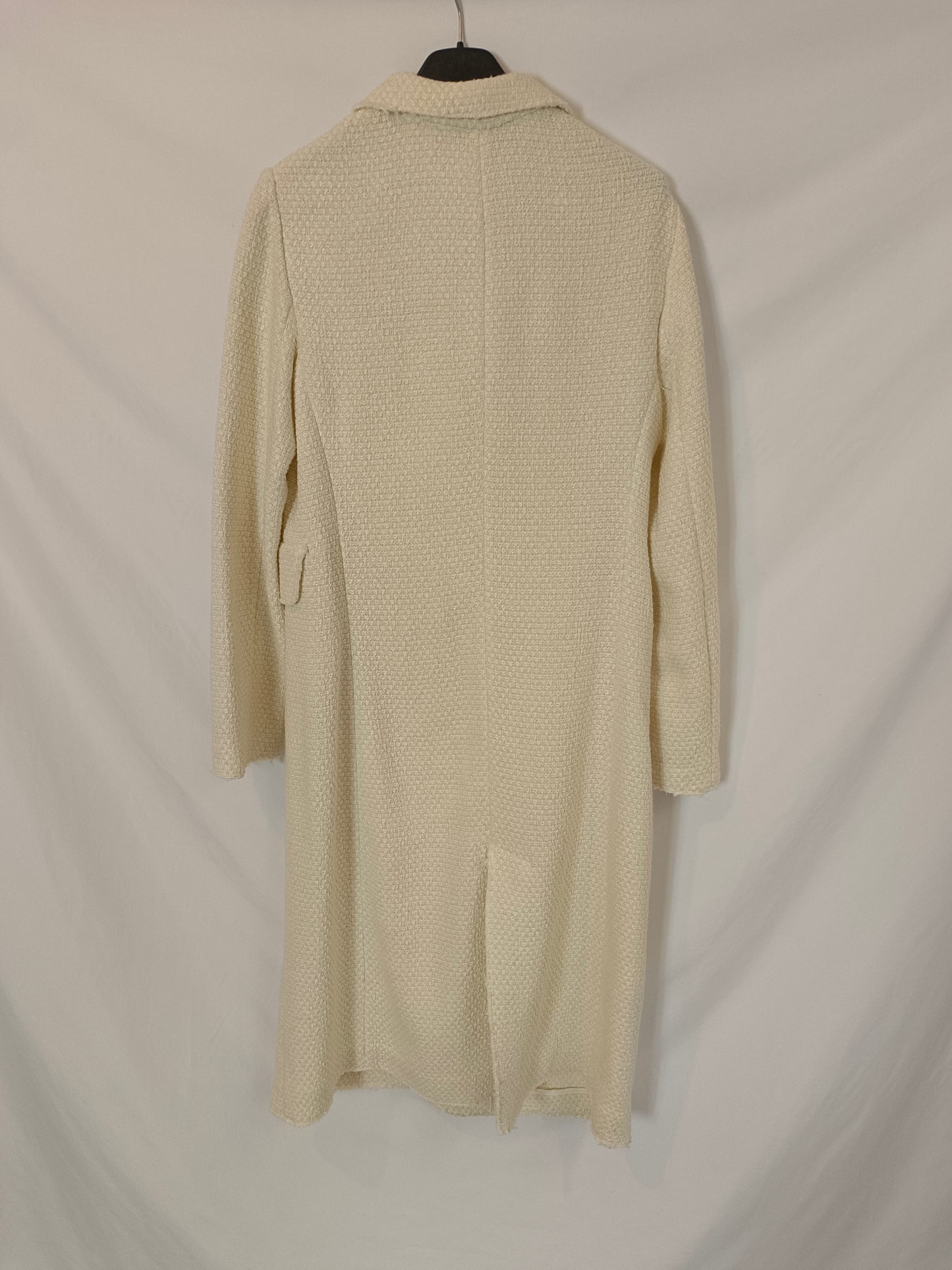 ZARA. Blazer tweed larga beige T.s