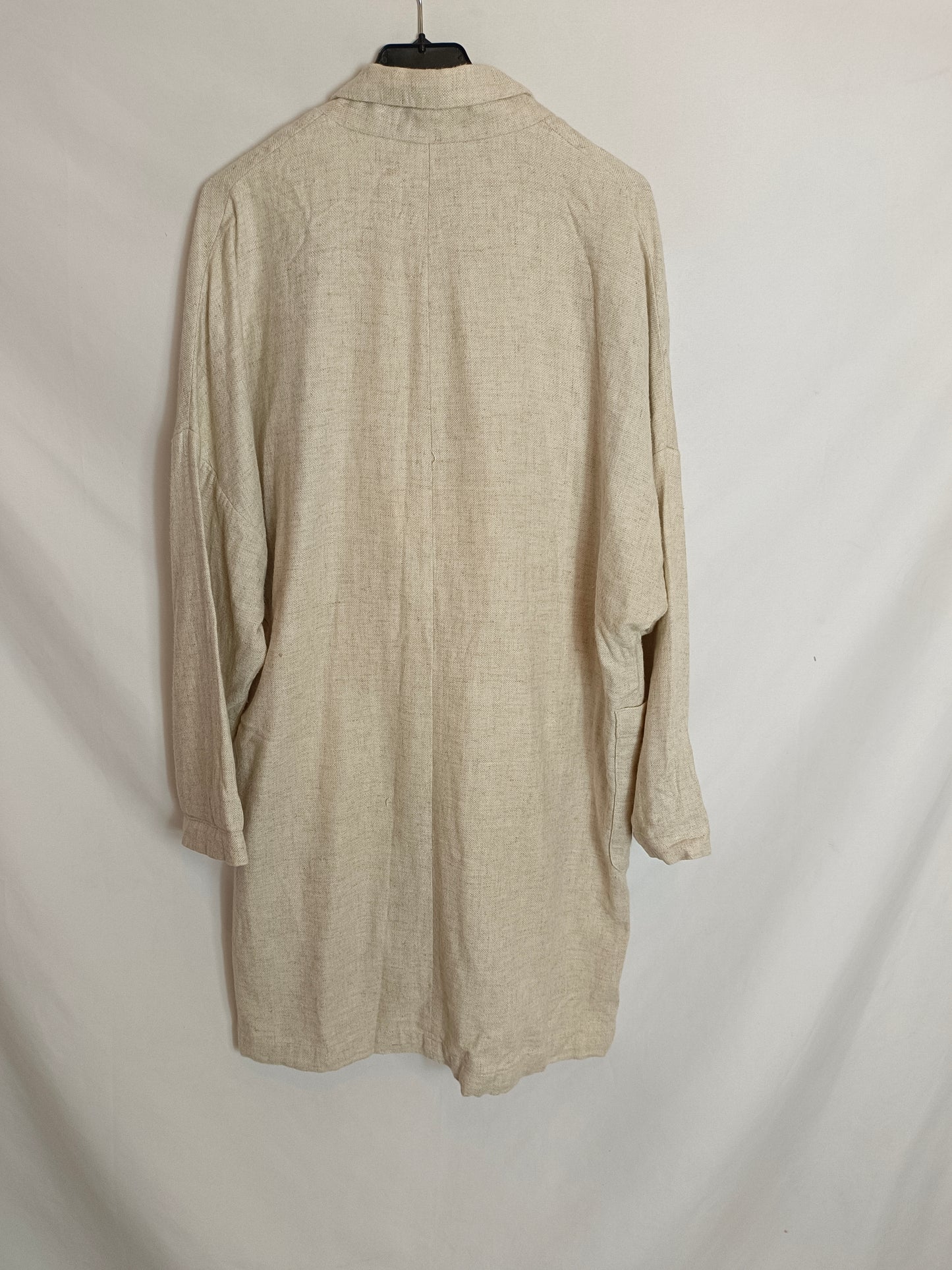 ZARA. Chaqueta larga beige lino TS