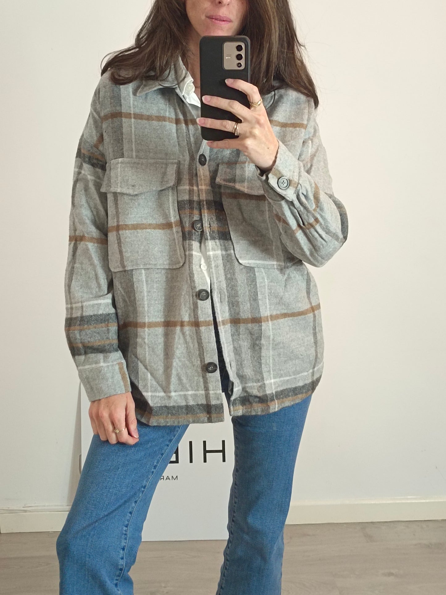 PULL&BEAR. sobrecamisa franela cuadros  T.xs