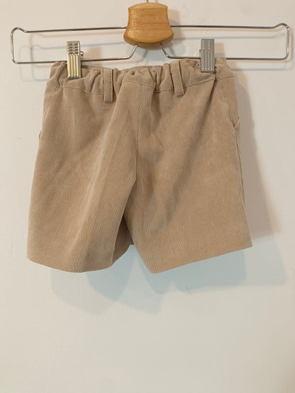 OTRAS. Pantalón corto beige pana T.18 meses