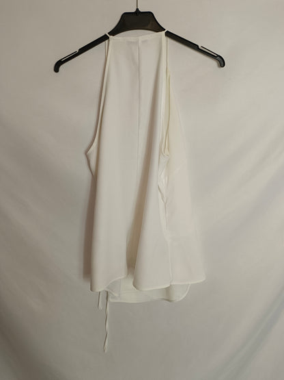 MANGO. Top blanco cruzado T.s