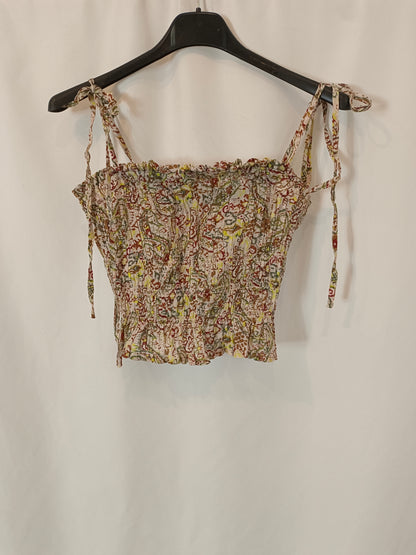 MANGO. Honeycomb print top Ts