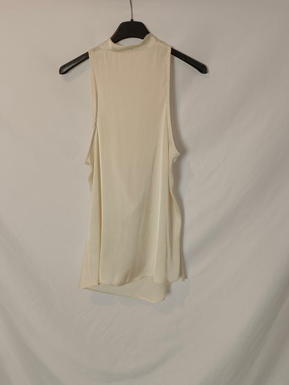 MANGO. Top beige fluido T.m