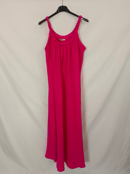 BEEBALM. Vestido largo rosa bambula T.1(s)