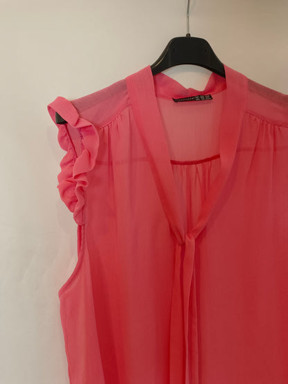 PRIMARK. Pink semi-sheer blouse, size 46