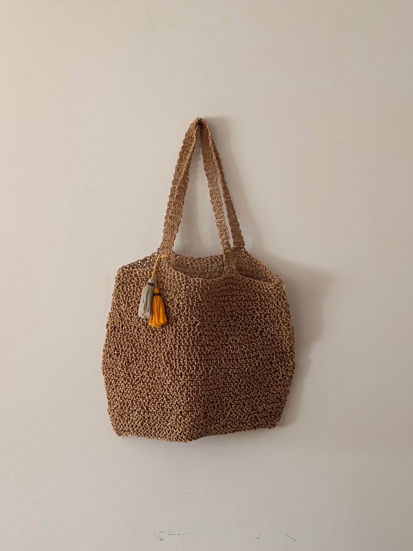 Bolso rafia beige