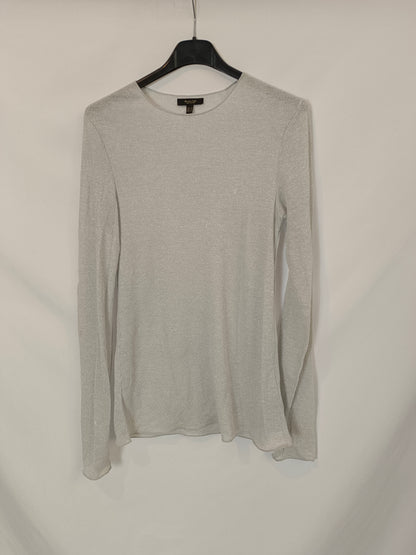 MASSIMO DUTTI. Gray top with metallic details