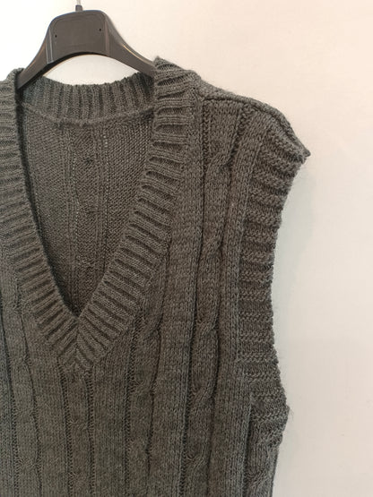 OTRAS. Chaleco gris ochos TU(S)