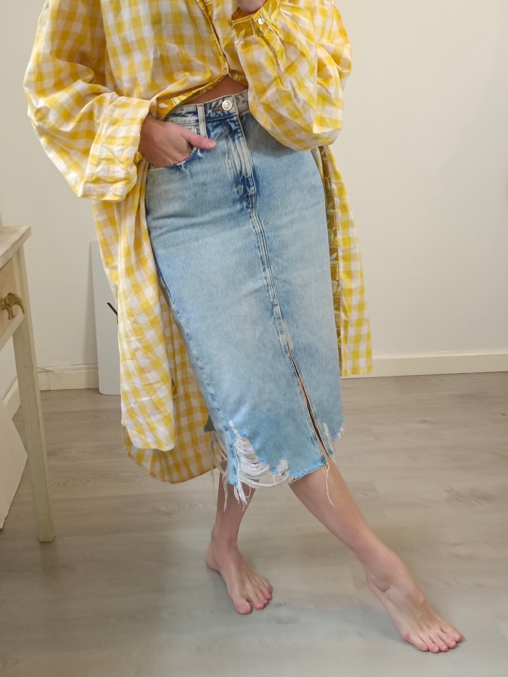 Falda Denim Midi Zara Falda Denim Midi – Hibuy Market