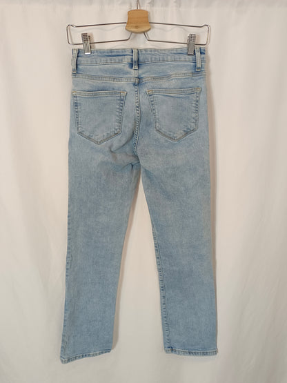 MANGO. Straight-leg denim trousers, size 34