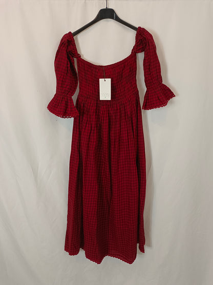COOSY. Checkered midi dress Tm