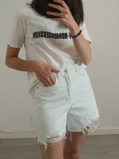 ZARA. White denim shorts. Size 36