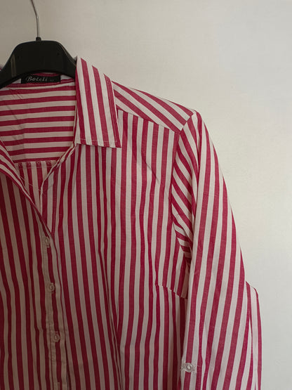 BOTELI. Camisa rayas roja y blanca T.42