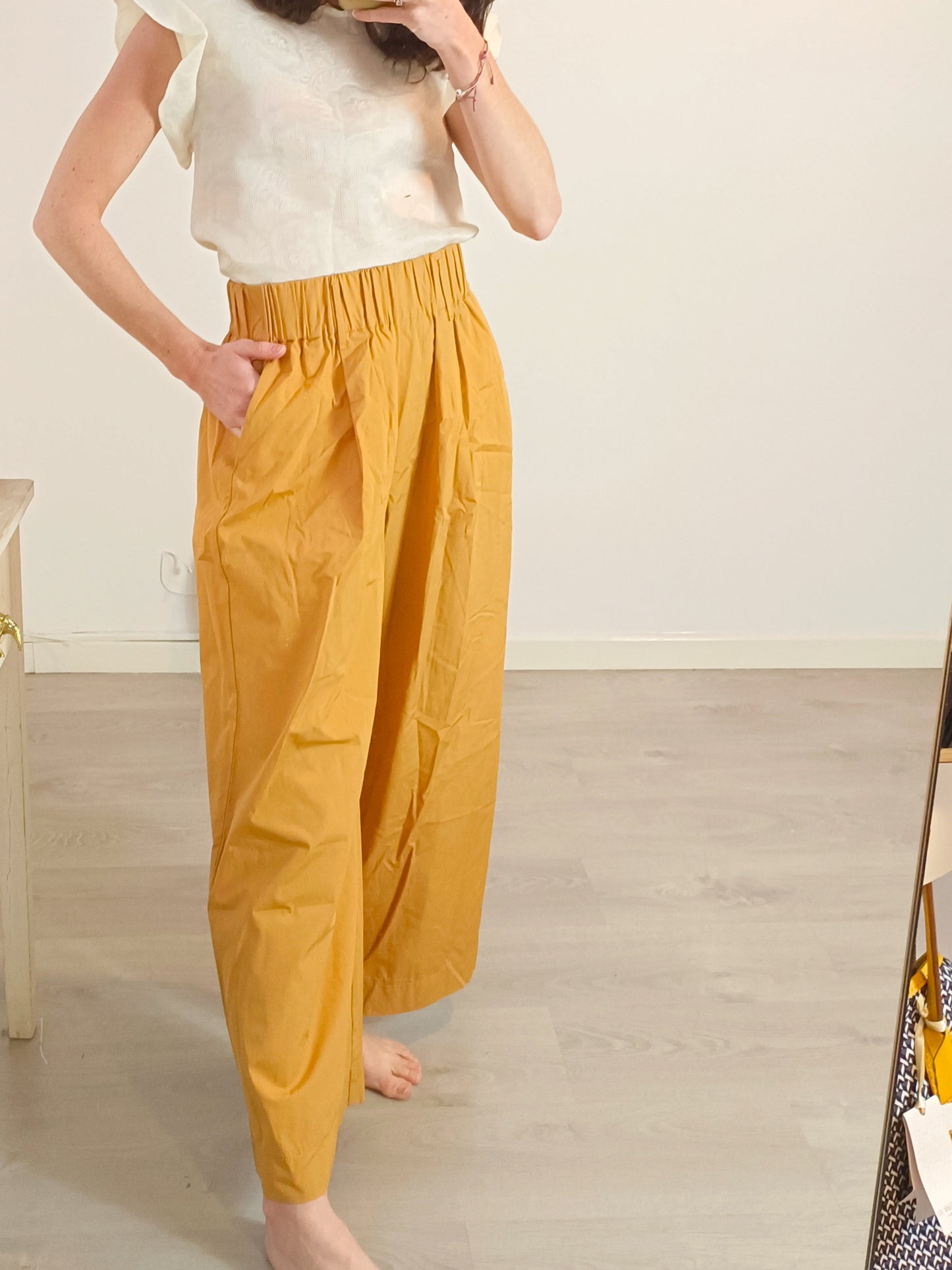 FORTE FORTE. Mustard palazzo pants T.1 (S)