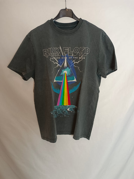PULL&BEAR. Camiseta gris PINK FLOID T.xs