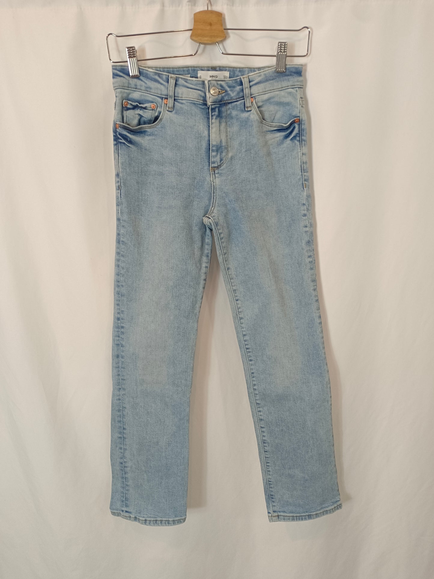 MANGO. Straight-leg denim trousers, size 34