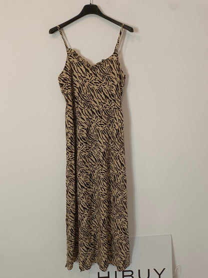 PIECES. Vestido midi animal print T.s