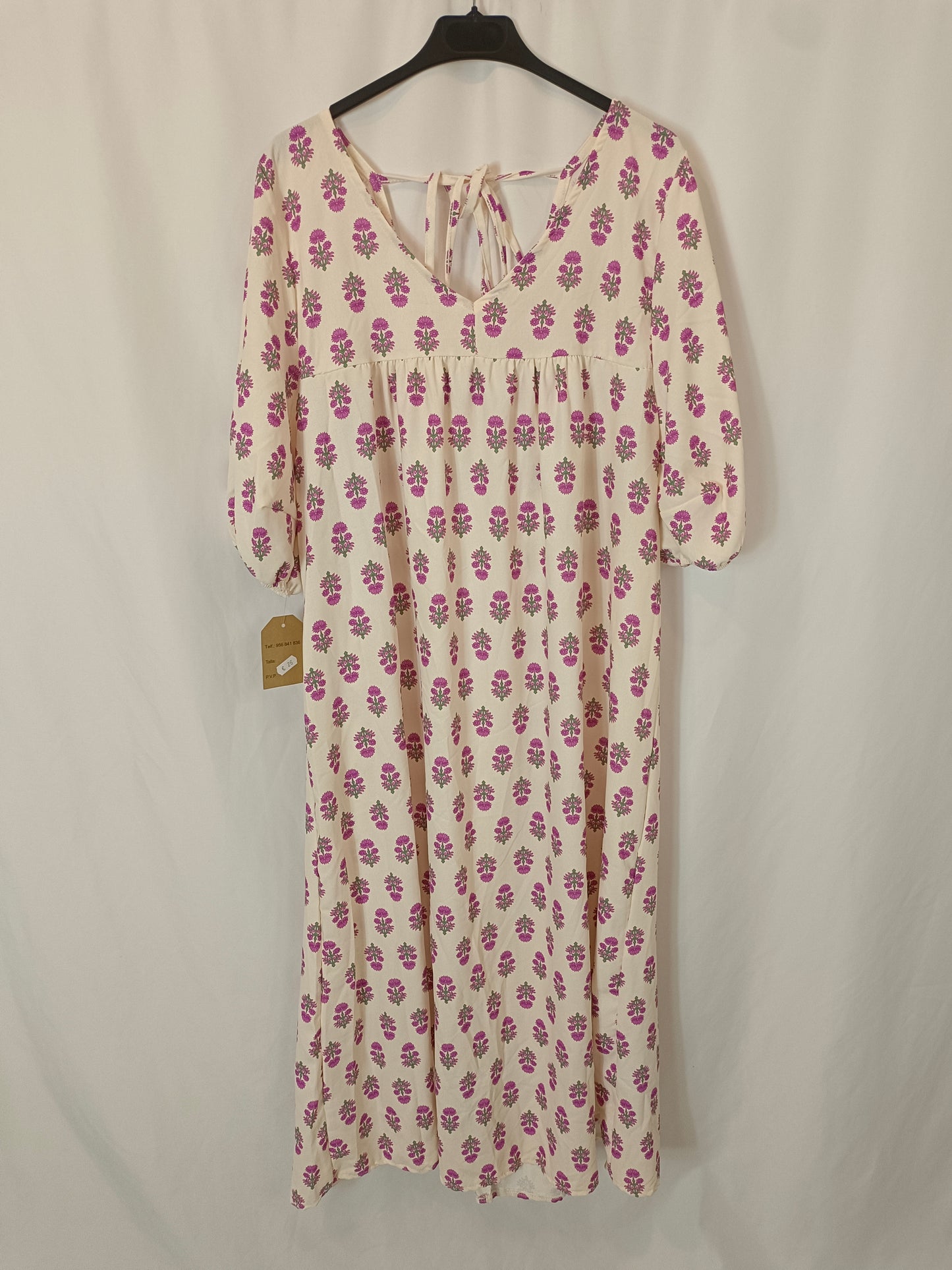 MY CLOSET. Long beige floral dress Ts/m