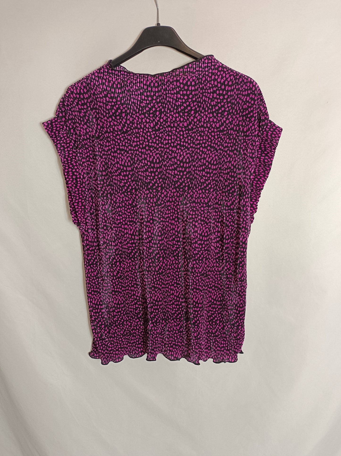 ZARA. Top negro plisado T.m