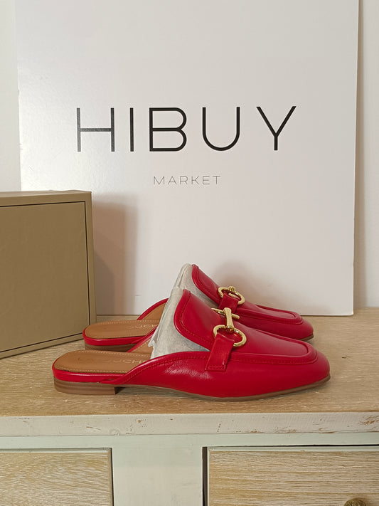 LATOUCHE. Red chain mules, size 37