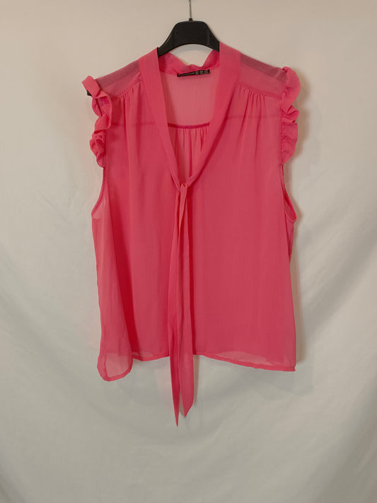 PRIMARK. Pink semi-sheer blouse, size 46
