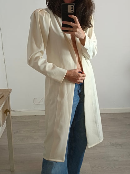 SAFRI. Long beige jacket with shoulder pads Ts/m