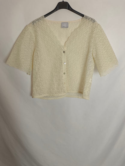 LOVE M. Beige embroidered top Tm