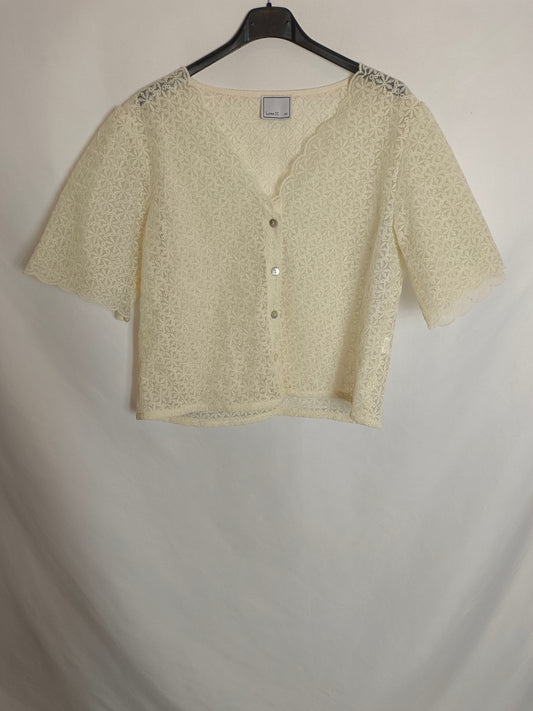 LOVE M. Beige embroidered top Tm