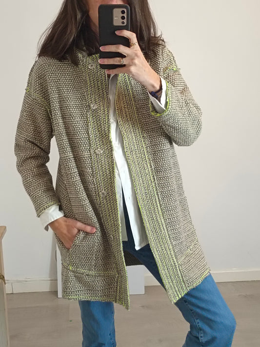 BIMBA Y LOLA. Chaqueta oversized detalles flúor. T XS (S)