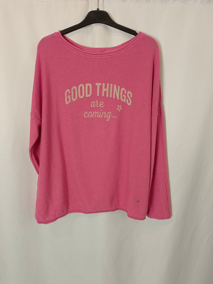 GREEN COAST. Jersey rosa letras T.l