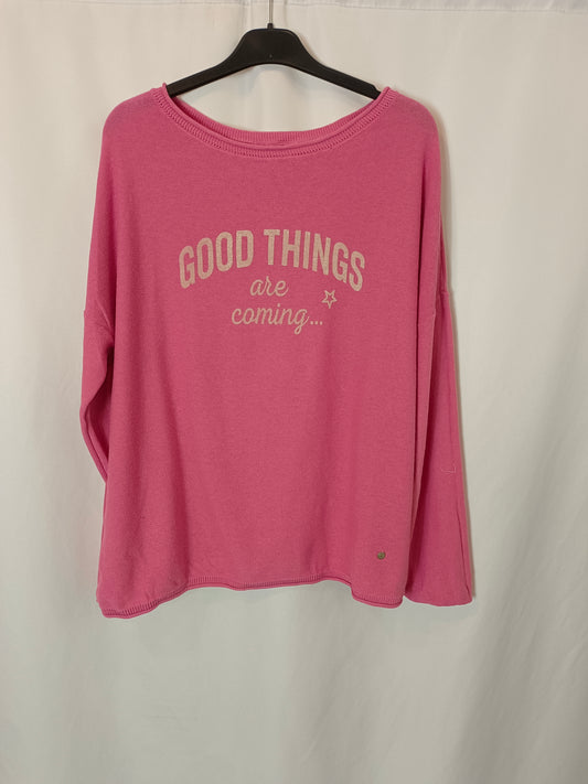 GREEN COAST. Jersey rosa letras T.l