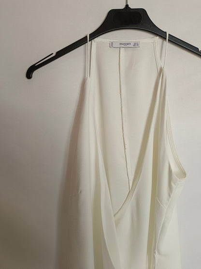 MANGO. Top blanco cruzado T.s