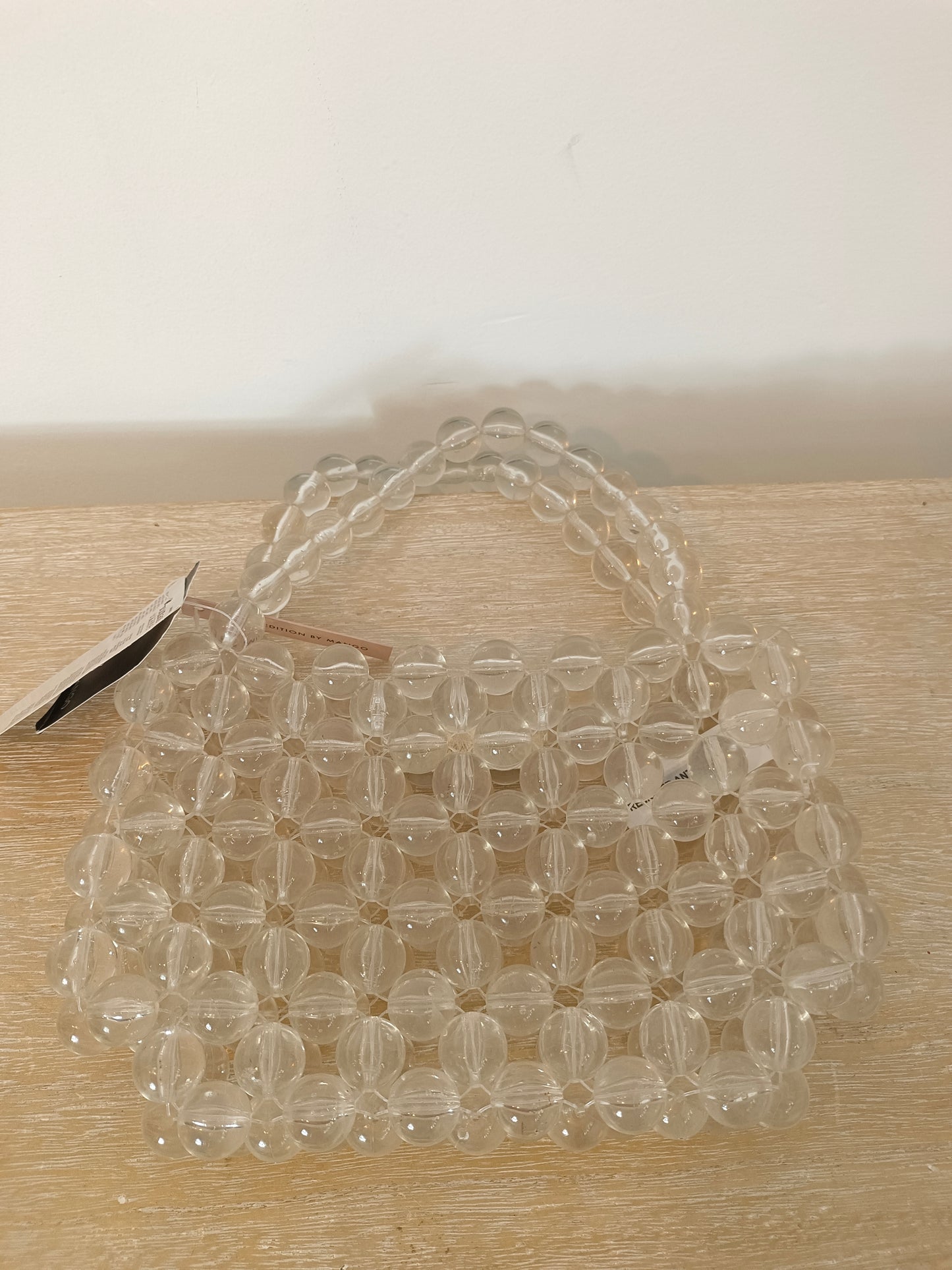 MANGO. Bolso abalorios transparentes