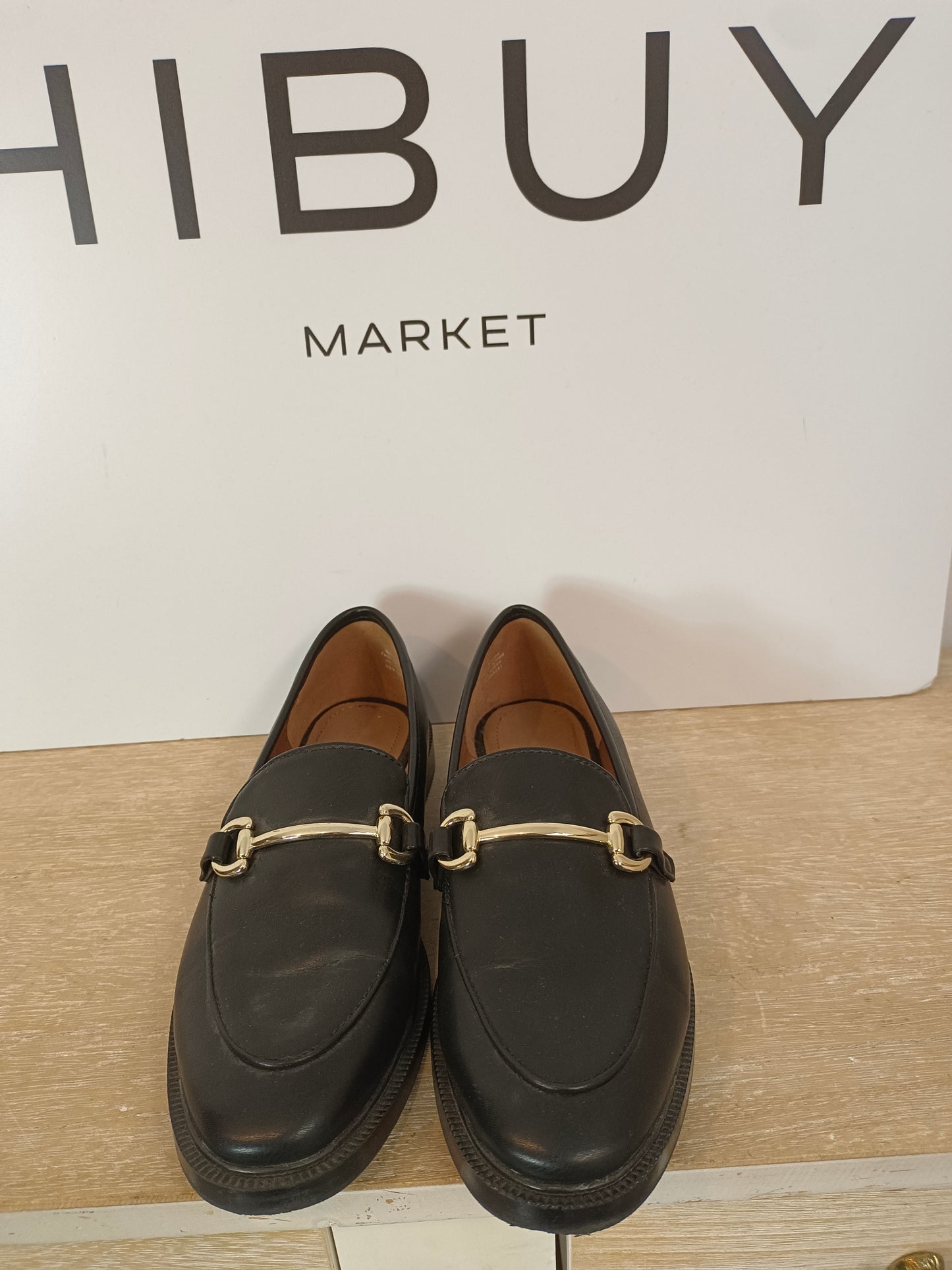 H&M. Mocasines negros hebilla T.36