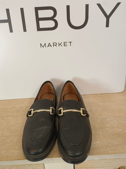H&M. Mocasines negros hebilla T.36