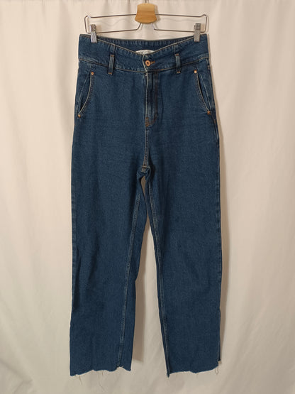 ZARA. Wide-leg denim trousers, size 38
