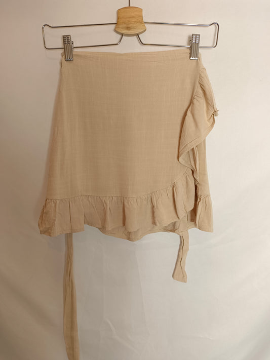 OTRAS. Falda beige cruzada Tu(S)