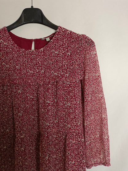 COCONUT. Burgundy floral dress, size 13-14 years
