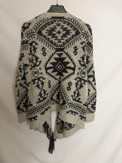 COCONUT. Cárdigan estampado flecos TU(s)